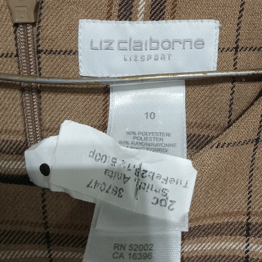 - Liz clabione size 10 brown and black no sleeves ladies dress zip up in b… - Picture 3 of 8